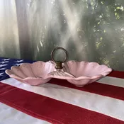 Vintage California Pottery Pink and Gold Cracker,Nuts,Candy Dish #101