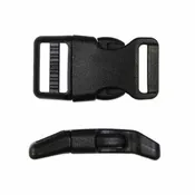 Contoured Parachute Buckle - Plastic - 19mm (3/4″) - Black - 2 pcs