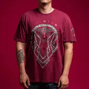 American Fighter Mens Cross Mountain T-Shirt Burgundy - FM16323