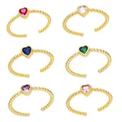 18K Gold 18k Gold Plated Heart Ring | 4 Colors