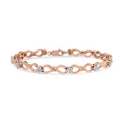 10K Rose Gold Plated .925 Sterling Silver 1/2 Cttw Diamond Infinity Link Tennis Bracelet (H-I Color, I2-I3 Clarity) -7â€