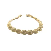 14k Gold Pear Shaped Link Bracelet