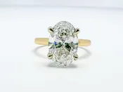 14k 4.01 SI1 G natural oval diamond engagment ring.