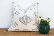 24" Black Star Medallion Moroccan Silk Pillow