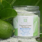 Coconut Lime Verbena Hawaiian Bath Salt - Aromatic Stress Relief & Skin Softening Soak 12 oz