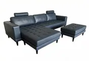S8171C 3pc. Reversible 120" Modern Dark Blue Leather Sectional Couch Sofa Set — Stendmar