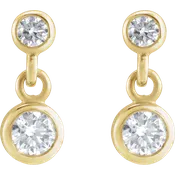 14K Yellow 1/4 CTW Natural Diamond Two-Stone Earrings