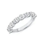 1.30 CT Oval Cut Diamond Half Eternity Band in Platinum