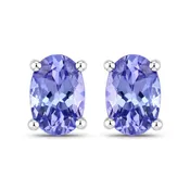 0.88 Carat Genuine Tanzanite .925 Sterling Silver Earrings