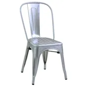 6128 Metal Tolix Chair, Galvanized Clear Finish. 4pc/ctn
