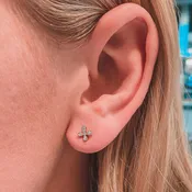 14K Pavé Flower Diamond Earrings