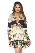 Goddess Black Gold 2 Piece Skirt Set