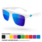 Laser Mirror Sunglasses w/ Temple Imprint