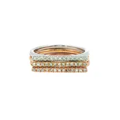 10k Tri-Tone 0.25 ctw Geometric Women's Diamond Ring