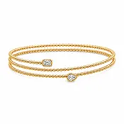 14Kt Bead Wrap Bracelet With 2 Bezeled Diamonds Bracelet