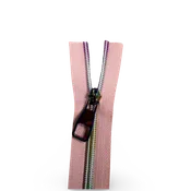 13" #3 Zipper with Zipper Head- Pink and Rainbow