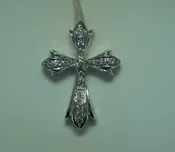 14K White Gold Diamond Cross — Sayegh Jewelers