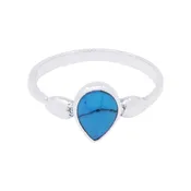 10509<br>ring 7×9 mm pear shape Reconstituted  TQ .925  *5-9
