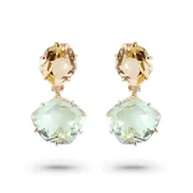 18K Amorfus Earrings (0957) - Yellow Light Citrine & Prasiolite / YG