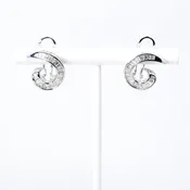 Baguette Diamond Swirl Earrings