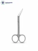 4.5" Angled Iris Scissors Stainless Steel Fine Tip Dissection Training