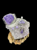 Charoite Jewelry Set - Cuff, Earrings, Ring and Pendant — The Naja