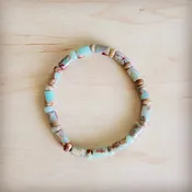 Aqua Terra Beaded Stretch Bracelet Barrel Bead 811x