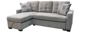 2Pc Media Sleeper With 2 Usbs Turlock Grey