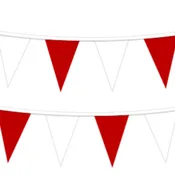 105' Red and White Pennant String