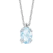 10KT .02CT (1)DIA/7X5 OV SIMULATED AQUA PEND
