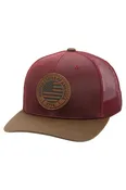 1776 Usa Flag Patch Faux Oiled Leather Trucker Hat