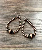3" Handmade Copper Navajo Bead Earrings