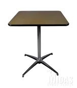30″ Square Wood Pedestal Table – 30″ High
