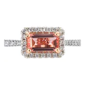 1.00ct Imperial Topaz & Diamond East-West Halo Ring