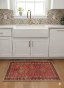 2' x 3' Rectangle Red Black Ivory Tribal Geometric Traditional Area Rug