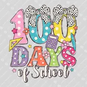 100 Days of School Ready-to-Press DTF Transfer | SAT00105