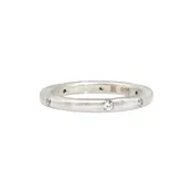 2.5mm Modeled Band in Silver with White Diamonds