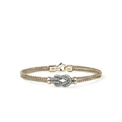 14K Gold and Sterling Silver Love Knot Diamond Bracelet