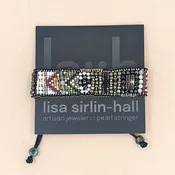 Flat gemstone band bracelet in dark colors | sirlin hall jewelry