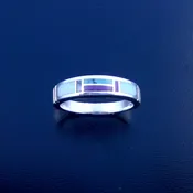 #12066 Supersmith / David Rosales Shalako Inlay &amp;amp; Sterling Silver Tapered Ring