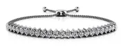 2 Prong Adjustable Diamond Tennis Bracelet In Platinum Or Gold
