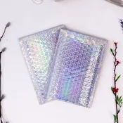 #000 Holographic Poly Bubble Mailers: 4.25x8 Bubble Pak Brand