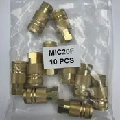 1/4″ NPT Female-Brass Coupler for Air Hose, 10 Pcs