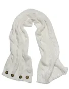 2-in-1 Button Cable Knit Infinity Scarf