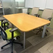 49" x 60" Haworth Planes Conference Table (Medium Oak Veneer)