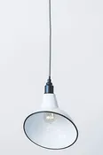 Angled White Enamel Pendant Lamps