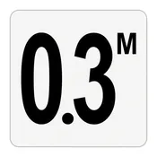 0.3 M - Plastic Overlay Depth Marker - 6 x 6 Inch with 4 Inch Lettering