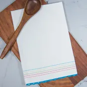 Brights Embroidered Border with Rick Rack Tea Towel