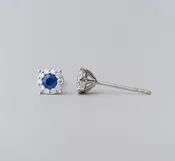 0.50 cttw. Diamond & Sapphire Studs