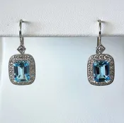Aquamarine & Diamond Earrings